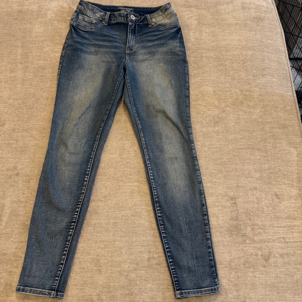 Maurices High Rise Skinny Jeans Medium Regular Wash Blue Denim Womens